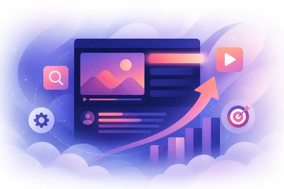 Checklist for improving a YouTube video's topic, title, description and thumbnail.