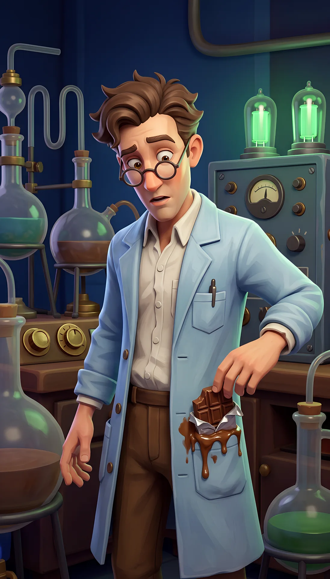 A scientist standing beside experimental equipment in a laboratory.